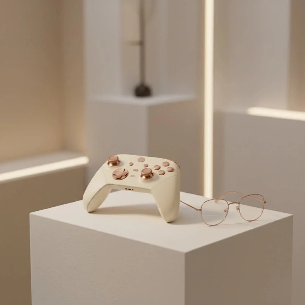 Modern video game controller with illuminated buttons