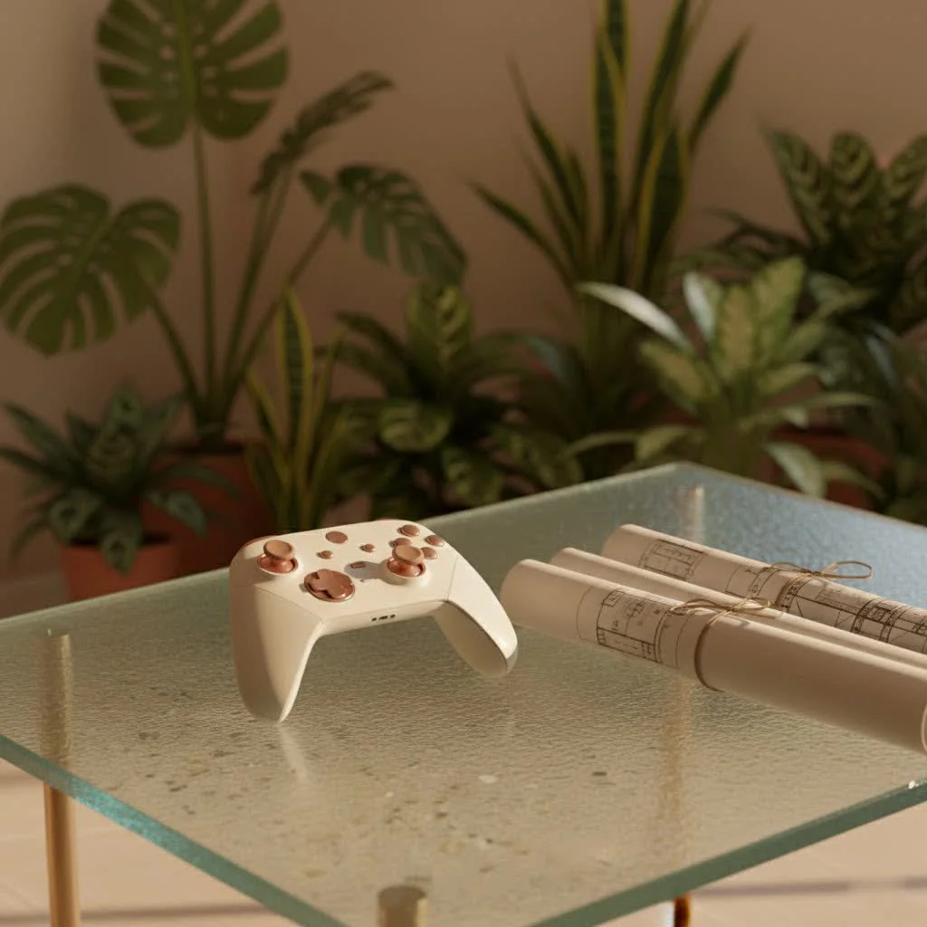 Classic NES controller on a wooden surface