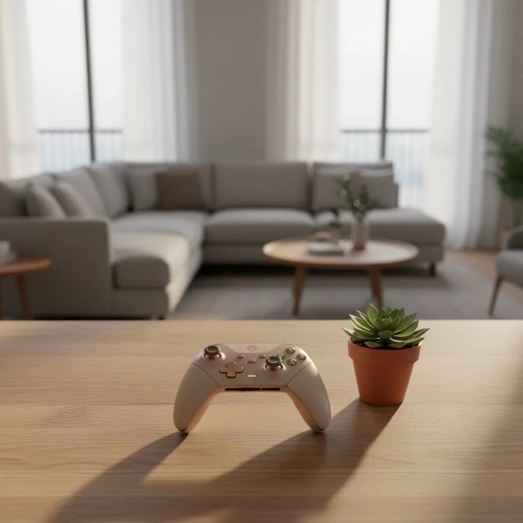 Modern game controller connected to a smart TV