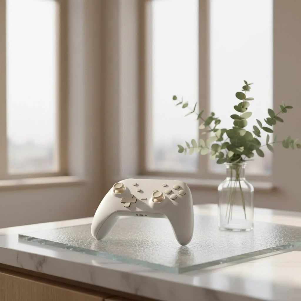 Xbox One wireless controller on a gaming setup